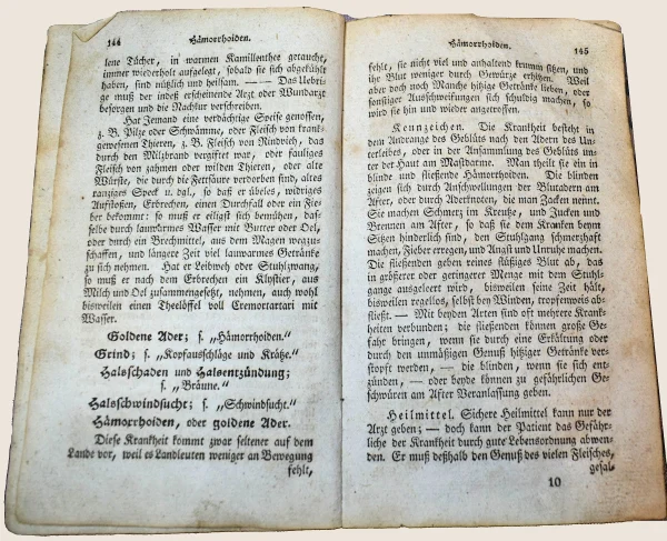 Buchseite Hämorrhoiden